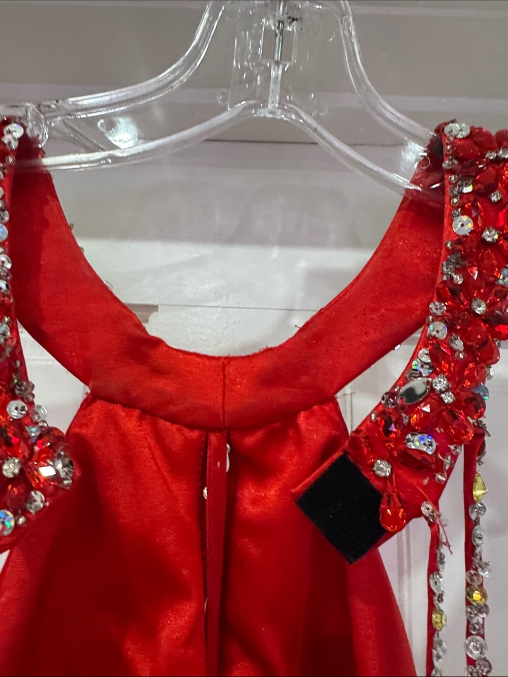 Mari Lee by Madeline Gardner Red Beaded Halter Prom Dress/ Evening Gown formal - Picture 12 of 16